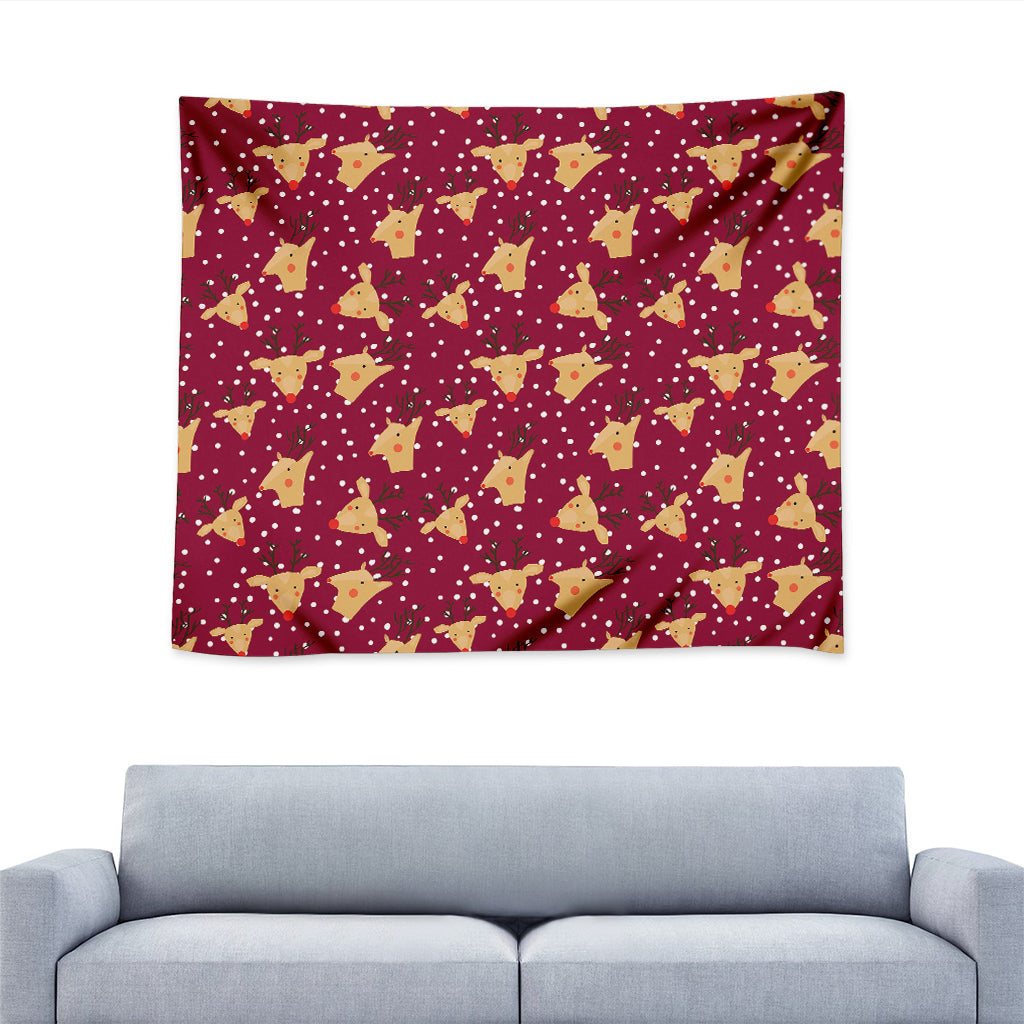 Christmas Deer Pattern Print Tapestry