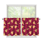 Christmas Deer Pattern Print Tier Curtains