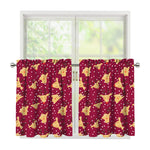 Christmas Deer Pattern Print Tier Curtains