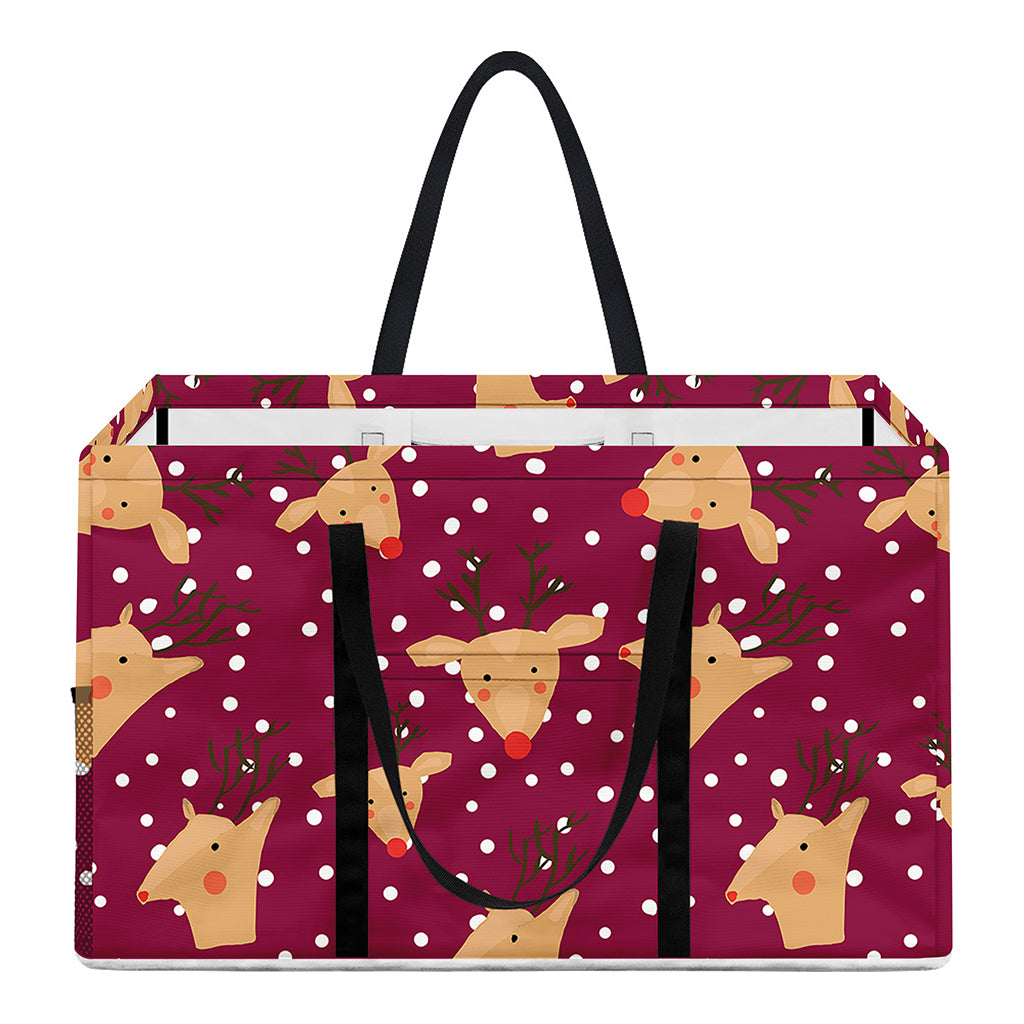 Christmas Deer Pattern Print Utility Tote Bag