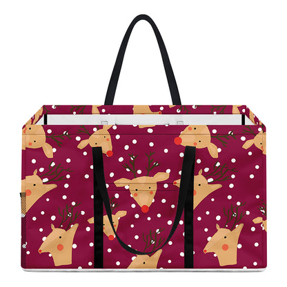 Christmas Deer Pattern Print Utility Tote Bag