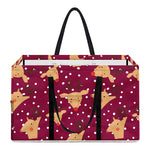 Christmas Deer Pattern Print Utility Tote Bag