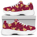 Christmas Deer Pattern Print White Chunky Shoes