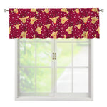 Christmas Deer Pattern Print Window Valance