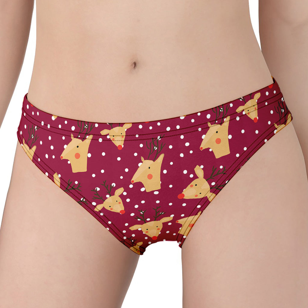 Christmas Deer Pattern Print Women's Panties