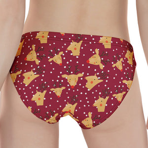 Christmas Deer Pattern Print Women's Panties