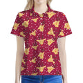 Christmas Deer Pattern Print Women's Polo Shirt