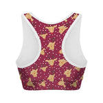 Christmas Deer Pattern Print Women's Sports Bra