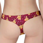 Christmas Deer Pattern Print Women's Thong