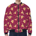 Christmas Deer Pattern Print Zip Sleeve Bomber Jacket