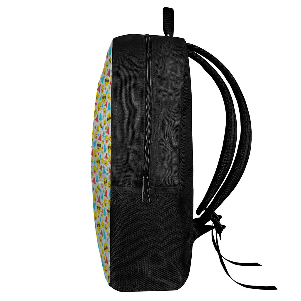 Christmas Emoji Pattern Print 17 Inch Backpack