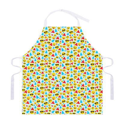 Christmas Emoji Pattern Print Adjustable Apron