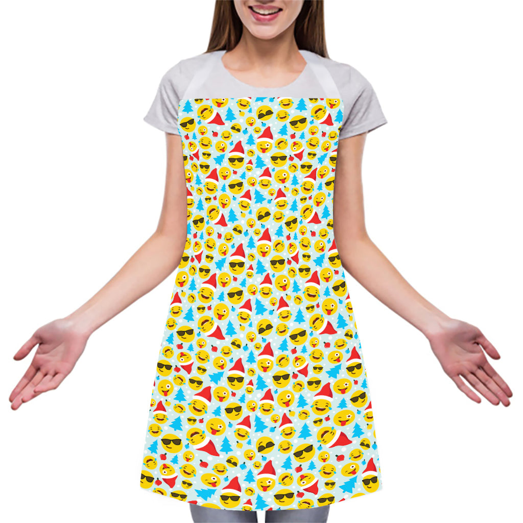 Christmas Emoji Pattern Print Adjustable Apron