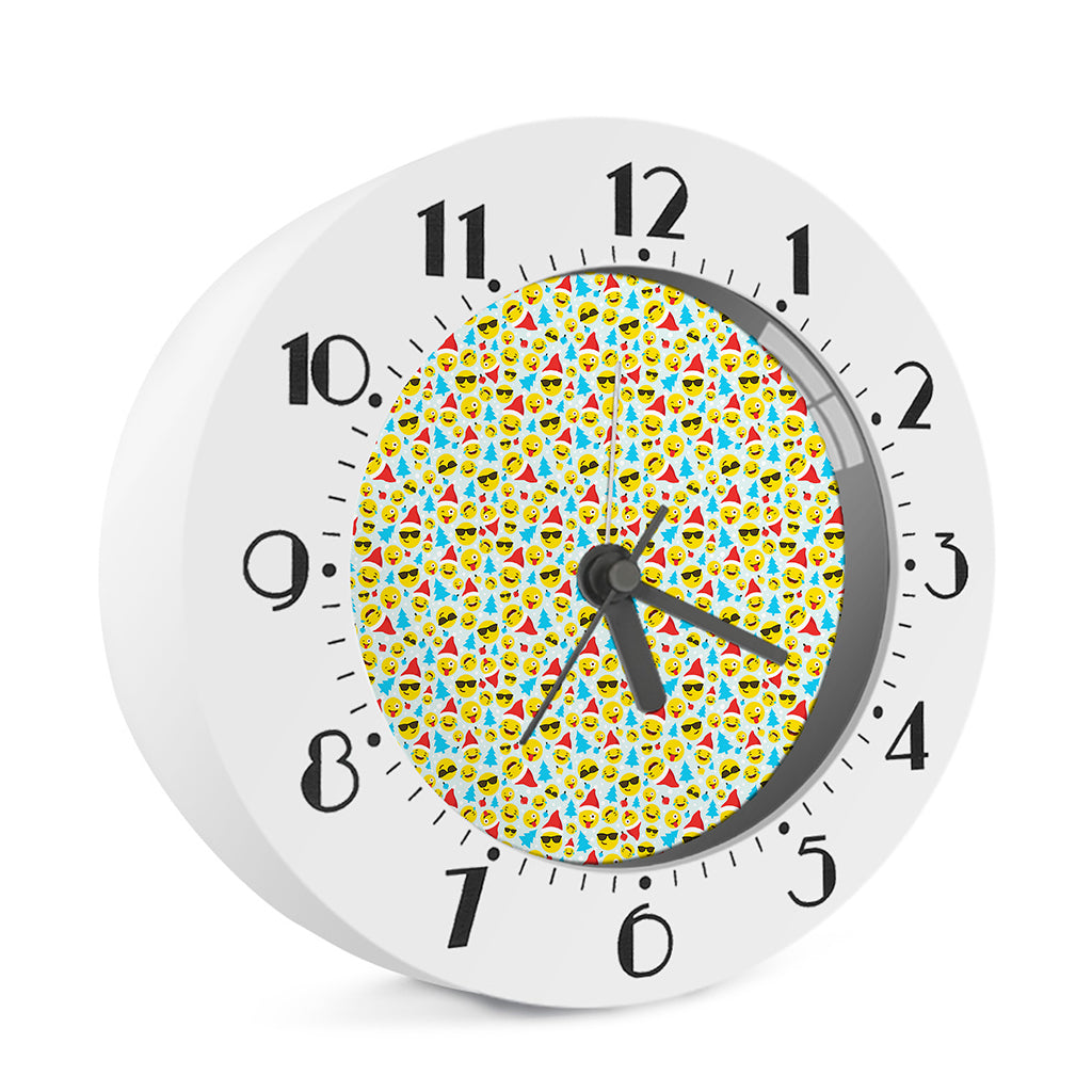 Christmas Emoji Pattern Print Alarm Clock