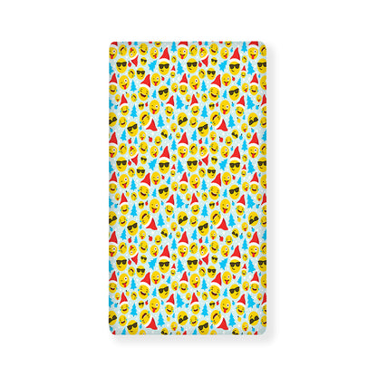 Christmas Emoji Pattern Print Baby Crib Sheet