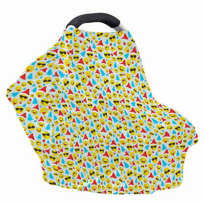 Christmas Emoji Pattern Print Baby Seat Cover
