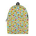 Christmas Emoji Pattern Print School Backpack