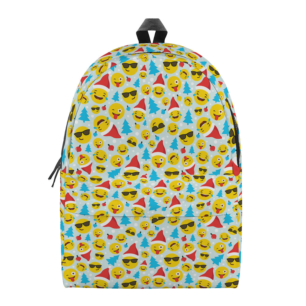 Christmas Emoji Pattern Print Backpack