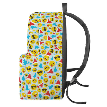 Christmas Emoji Pattern Print Backpack