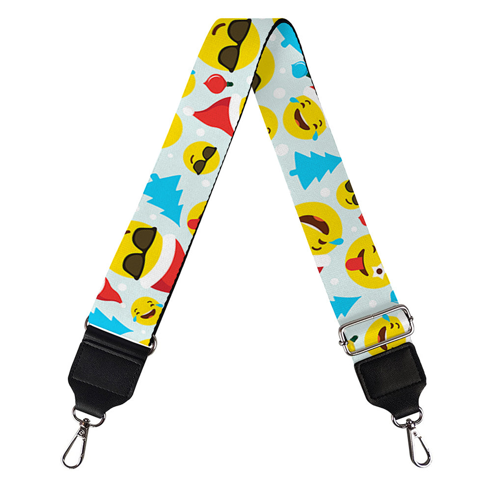 Christmas Emoji Pattern Print Bag Strap