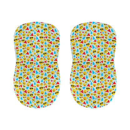 Christmas Emoji Pattern Print Bar Stool Covers