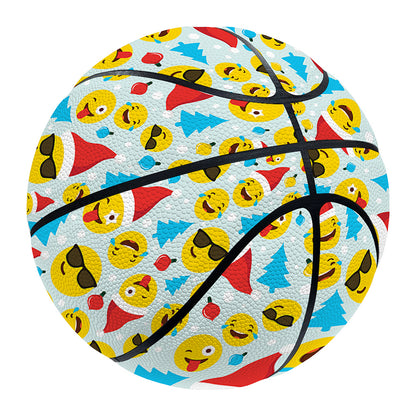 Christmas Emoji Pattern Print Basketball