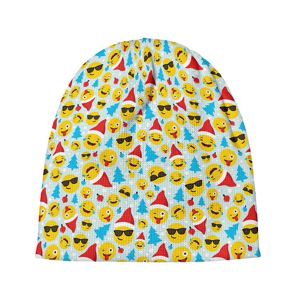 Christmas Emoji Pattern Print Beanie