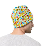 Christmas Emoji Pattern Print Beanie