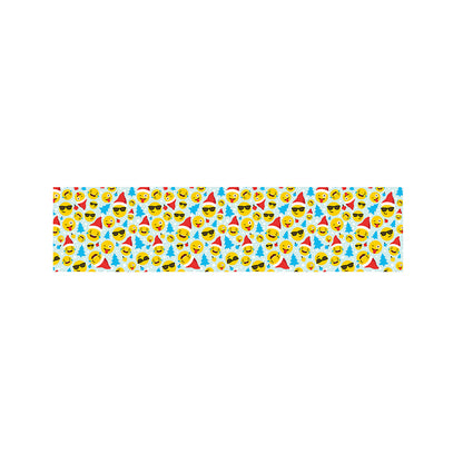 Christmas Emoji Pattern Print Bed Runner