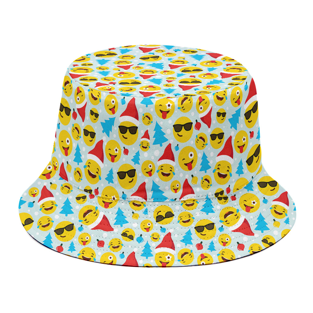 Christmas Emoji Pattern Print Bucket Hat