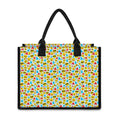 Christmas Emoji Pattern Print Canvas Tote Bag