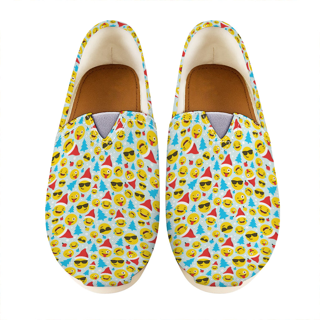 Christmas Emoji Pattern Print Casual Shoes