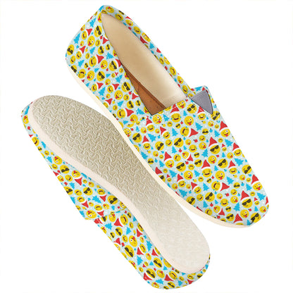 Christmas Emoji Pattern Print Casual Shoes