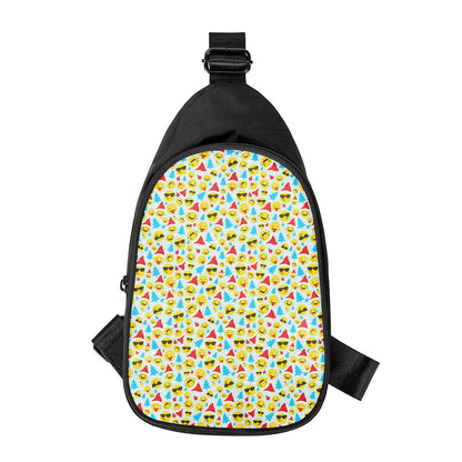 Christmas Emoji Pattern Print Chest Bag