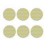 Christmas Emoji Pattern Print Coaster Set