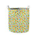 Christmas Emoji Pattern Print Collapsible Laundry Basket