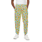 Christmas Emoji Pattern Print Cotton Pants