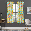 Christmas Emoji Pattern Print Grommet Curtain Panels