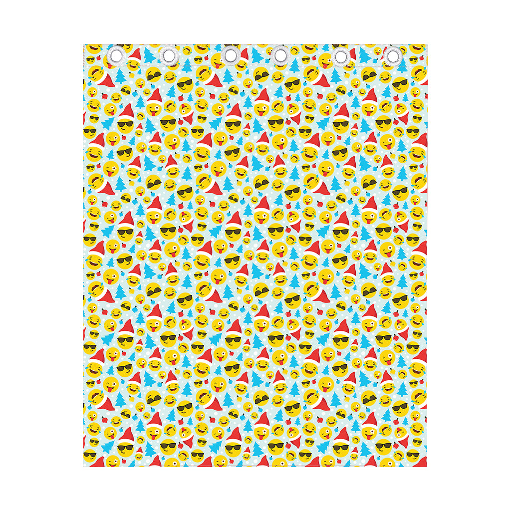 Christmas Emoji Pattern Print Curtain