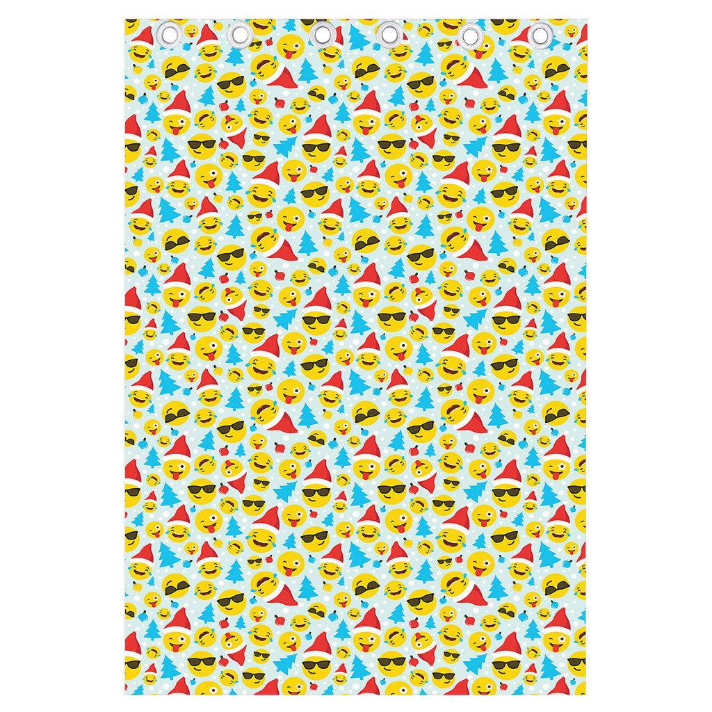 Christmas Emoji Pattern Print Curtain