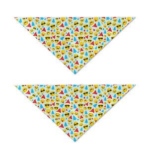 Christmas Emoji Pattern Print Dog Bandana