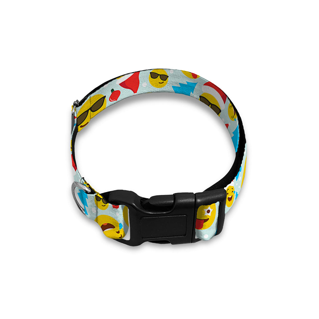 Christmas Emoji Pattern Print Dog Collar