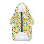 Christmas Emoji Pattern Print Dog Zip Up Hoodie