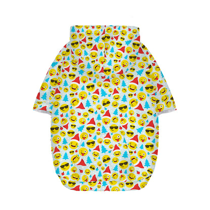 Christmas Emoji Pattern Print Dog Zip Up Hoodie