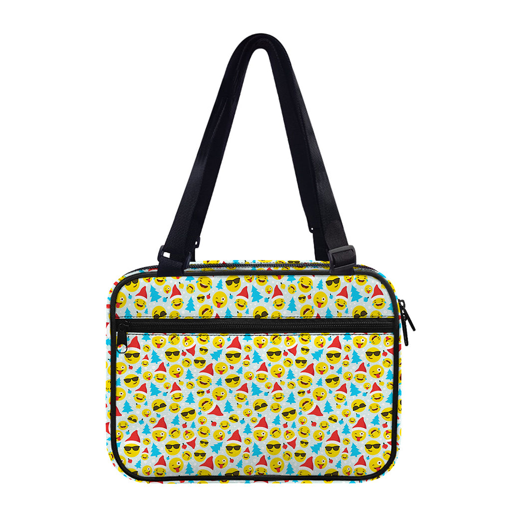Christmas Emoji Pattern Print Double Strap Bible Bag