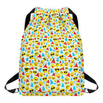 Christmas Emoji Pattern Print Drawstring Backpack