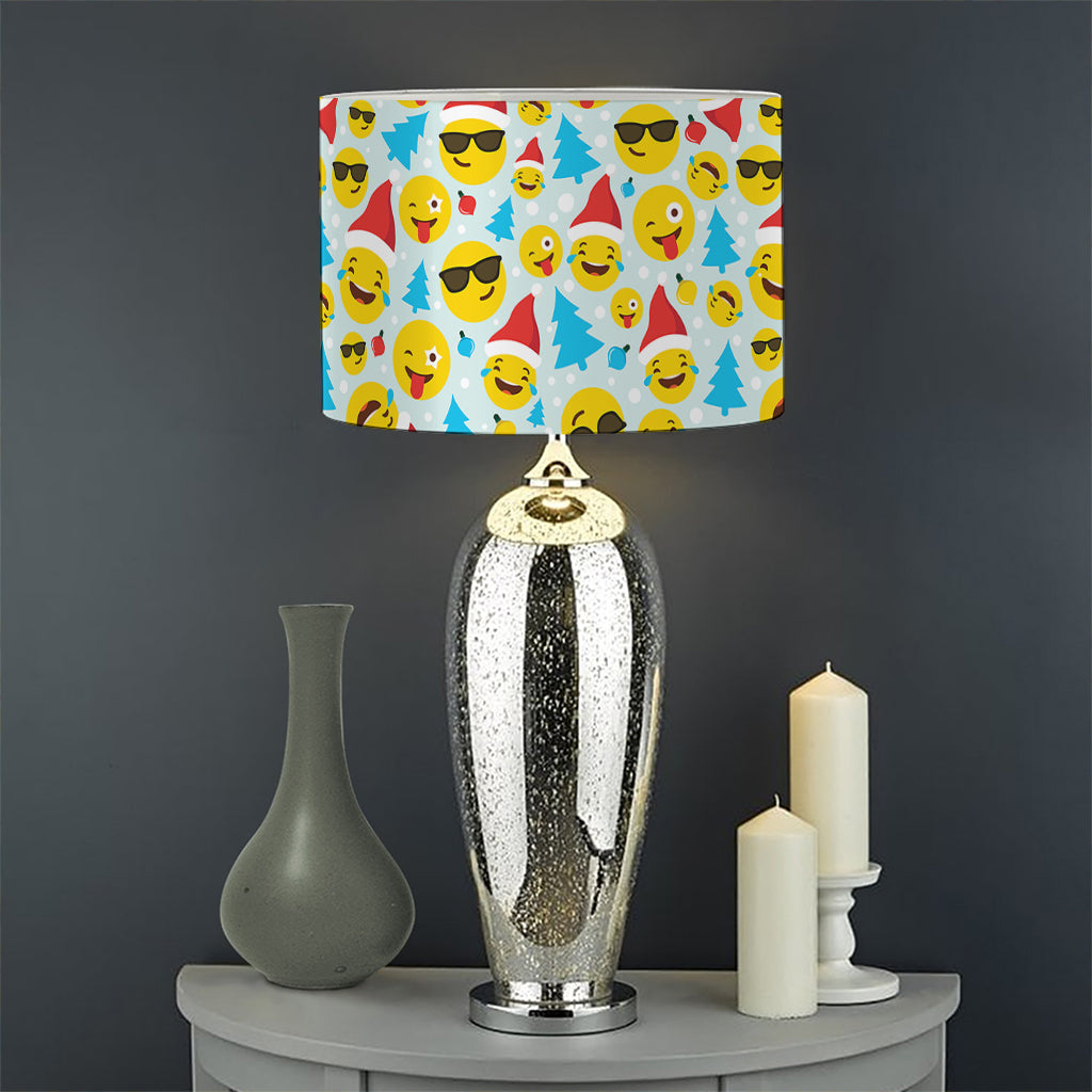 Christmas Emoji Pattern Print Drum Lamp Shade