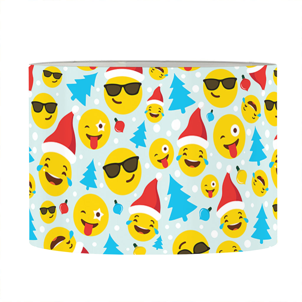 Christmas Emoji Pattern Print Drum Lamp Shade