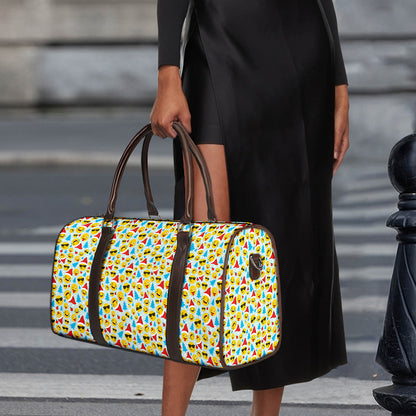 Christmas Emoji Pattern Print Duffle Bag