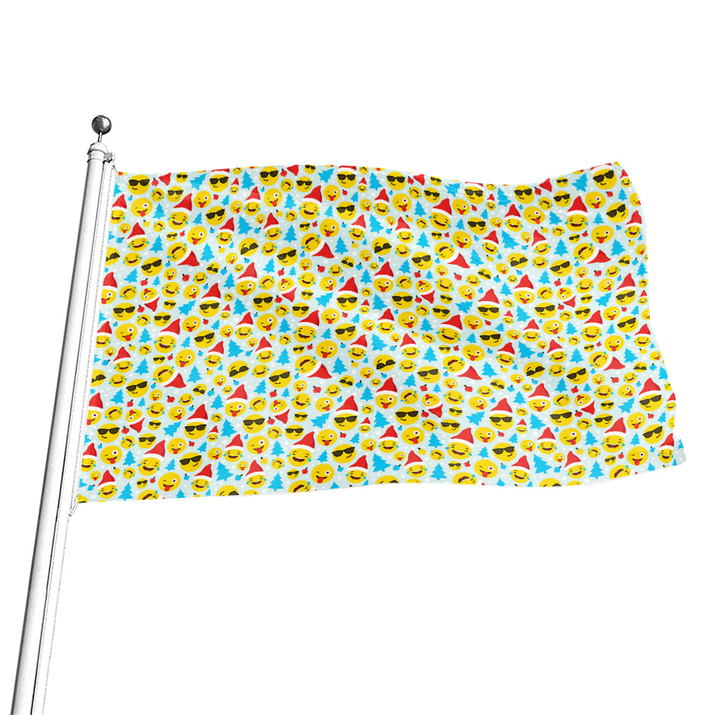 Christmas Emoji Pattern Print Flag